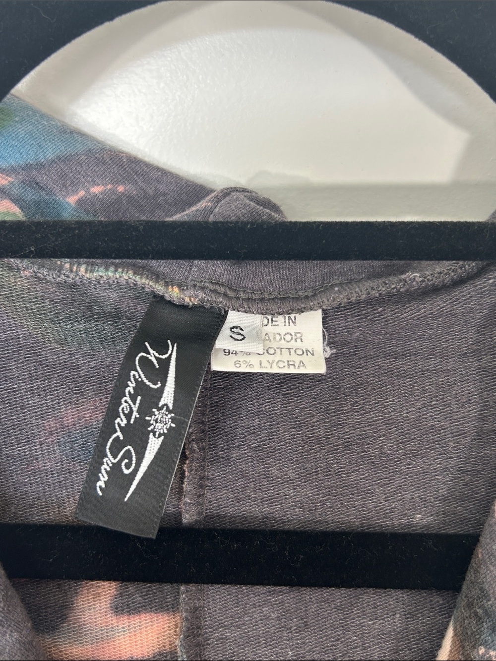 Winter Sun Women's Gray Hooded Zip Sweatshirt with Botanical Print Size Small - Picture 3 of 8